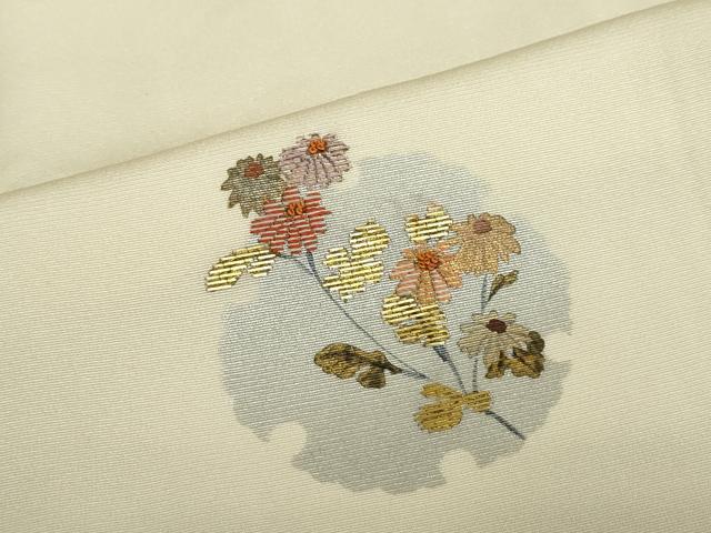 平和屋着物●訪問着 刺繍 雪輪草花文 金銀彩 正絹 逸品 DABF1347ud