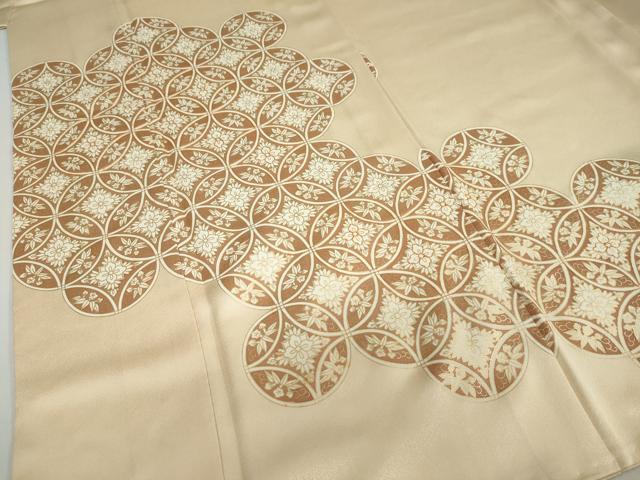 平和屋着物●色留訪問着 駒刺繍 七宝草花文 金彩 正絹 逸品 DABF1348ud