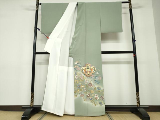平和屋着物●豪華色留袖 作家物 駒刺繍 向かい鳥洋花文 暈し染め 金彩 正絹 逸品 未使用 DABF1349ud
