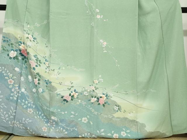 平和屋着物●訪問着 枝花文 金彩 正絹 逸品 DABF1361ud