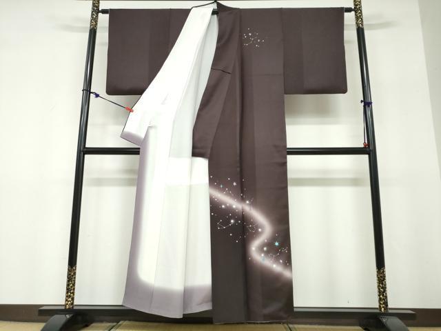 平和屋着物●訪問着 星座 暈し染め 銀彩 正絹 逸品 DABF1362ud
