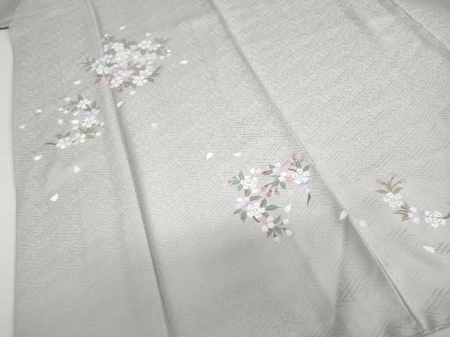 平和屋着物●訪問着 舞桜文 正絹 逸品 DABF1366ud