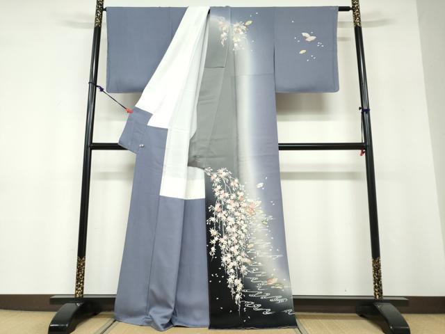 平和屋着物●史上初の女性友禅師 京都府伝統産業優秀技術者 京の名工 岡山武子 訪問着 地紙桜文 暈し染め 金彩 さが美扱い 正絹 DABF1373ud