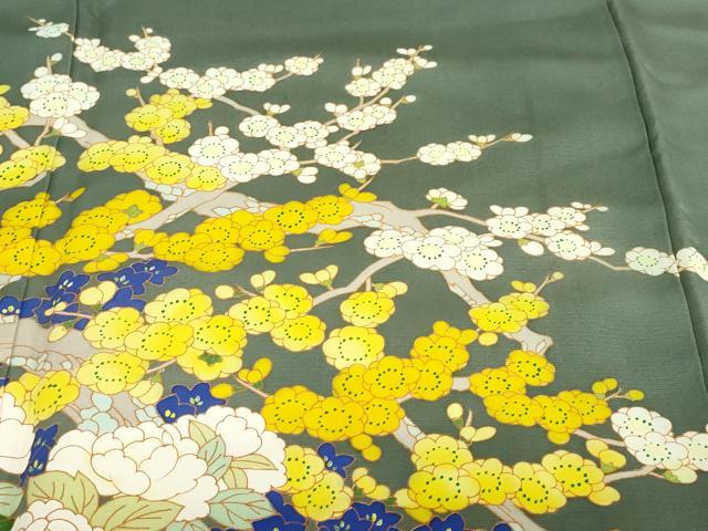 平和屋着物●豪華色留袖 草花文 正絹 逸品 DABF1383ud