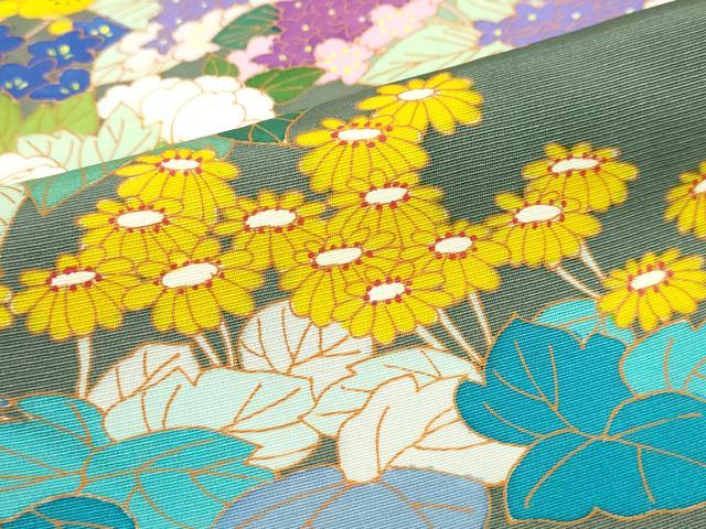 平和屋着物●豪華色留袖 草花文 正絹 逸品 DABF1383ud