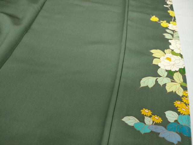 平和屋着物●豪華色留袖 草花文 正絹 逸品 DABF1383ud