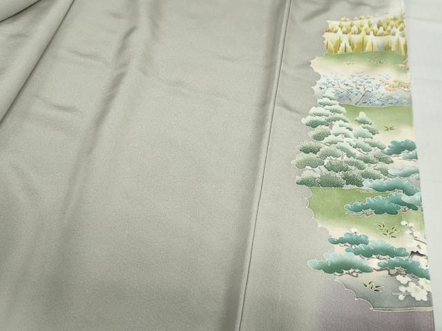 平和屋着物●豪華色留袖 友禅 作家物 風景花文 暈し染め ロング丈 正絹 逸品 未使用 DABF1393ud