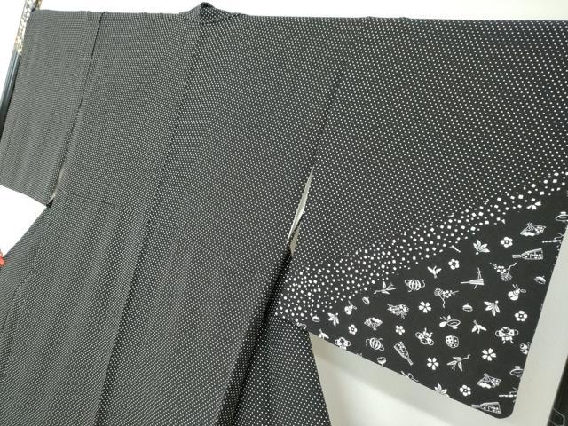 平和屋着物●訪問着 作家物 器物花文 黒地 正絹 逸品 DABF1394ud