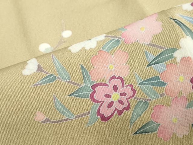 平和屋着物●本加賀友禅作家 岡本幸治 訪問着 草花文 高島屋扱い 正絹 逸品 DABF1405ud