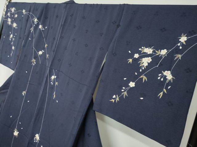 平和屋着物●訪問着 枝垂れ桜文 正絹 逸品 DABF1409ud