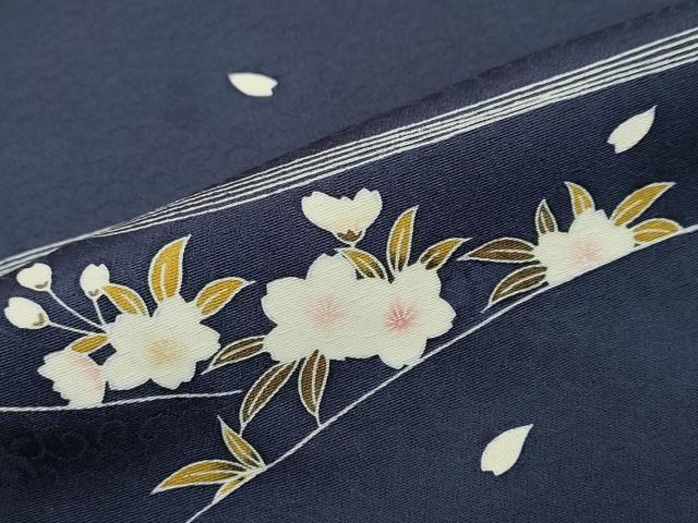 平和屋着物●訪問着 枝垂れ桜文 正絹 逸品 DABF1409ud
