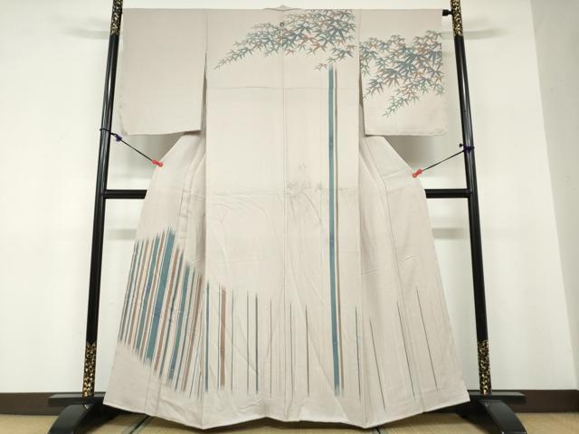 平和屋着物●訪問着 笹竹文 金糸 正絹 逸品 未使用 DABF1410ud
