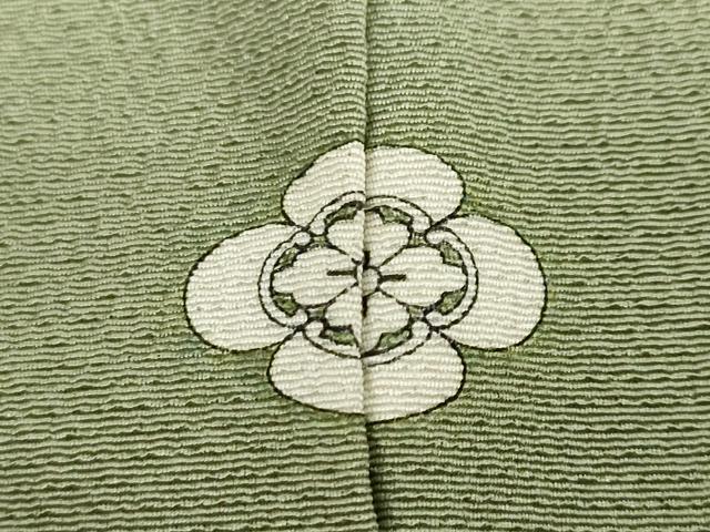 平和屋着物●上質な色無地 作家物 麹塵色 反端付き 正絹 逸品 未使用 DABF1417ud