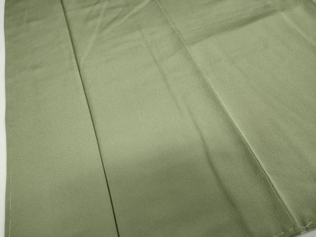 平和屋着物●上質な色無地 作家物 麹塵色 反端付き 正絹 逸品 未使用 DABF1417ud