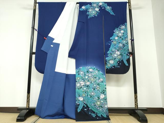 平和屋着物●豪華振袖 辻が花 暈し染め 金彩 正絹 逸品 DABF1422ud