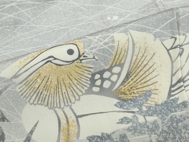 平和屋着物●人間国宝・羽田登喜男 訪問着 鴛鴦文 シルエット 暈し染め 金彩 正絹 逸品 DABF1431ud