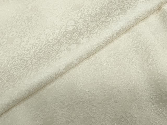 平和屋着物●豪華振袖 草花地紋 練色 正絹 逸品 DABF1439ud