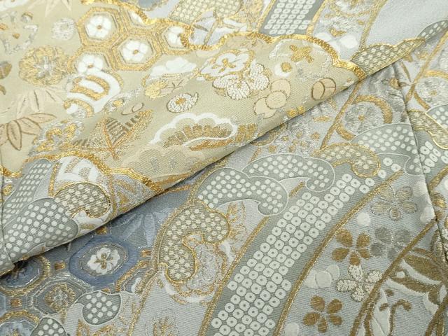 平和屋着物●中国三大刺繍 相良刺繍 訪問着 駒刺繍 立波吉祥草花文 金銀糸 正絹 逸品 未使用 DABF1442ud