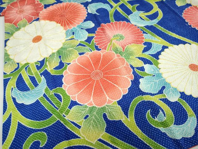 平和屋着物●名門 藤娘きぬたや・総絞り 振袖 草花文 正絹 逸品 DABF1445ud