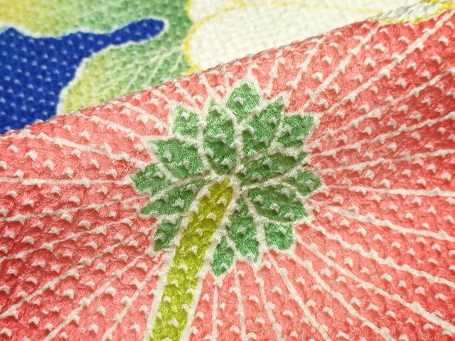 平和屋着物●名門 藤娘きぬたや・総絞り 振袖 草花文 正絹 逸品 DABF1445ud