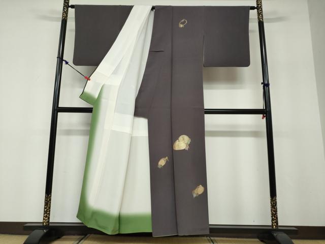 平和屋着物●訪問着 竹屋町刺繍 群鶴文 正絹 逸品 DABF1451ud