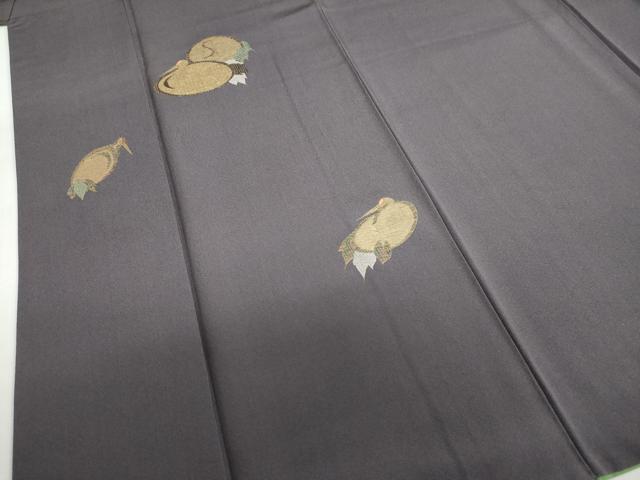 平和屋着物●訪問着 竹屋町刺繍 群鶴文 正絹 逸品 DABF1451ud