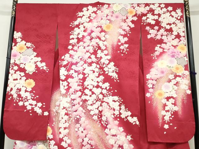 平和屋着物●豪華振袖 草花文 暈し染め 金銀彩 正絹 逸品 DABF1454ud
