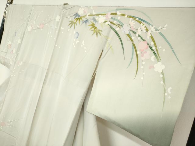 平和屋着物●訪問着 友禅 枝花文 暈し染め 正絹 逸品 DABF1455ud