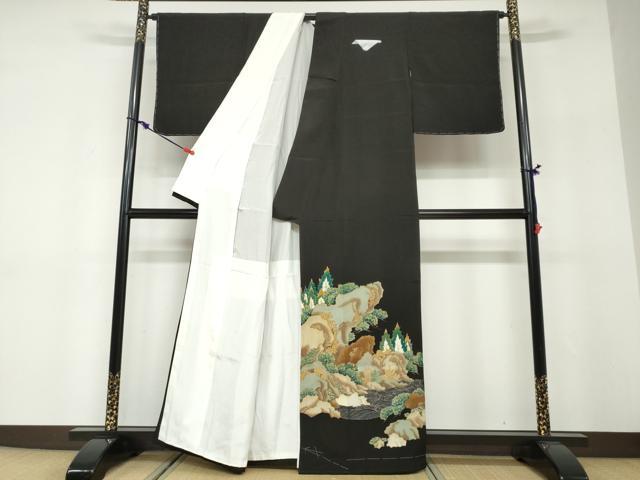 平和屋着物●森青山 黒留袖 浜松文 金彩 正絹 逸品 未使用 DABF1458ud