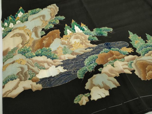 平和屋着物●森青山 黒留袖 浜松文 金彩 正絹 逸品 未使用 DABF1458ud