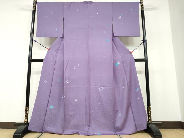 平和屋着物●青山みとも 小紋 舞花文 正絹 逸品 DABF1464ud