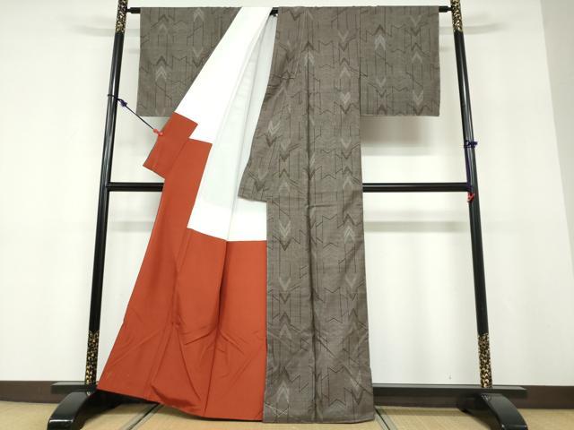 平和屋着物●本場大島紬 9マルキ 抽象文様 正絹 逸品 未使用 DABF1469ud