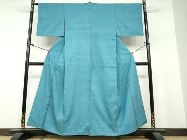 平和屋着物●上質な紬 縹色 正絹 逸品 未使用 DABF1473ud