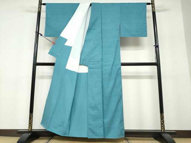 平和屋着物●上質な紬 縹色 正絹 逸品 未使用 DABF1473ud