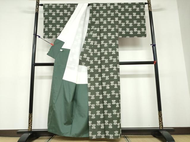 平和屋着物●人間国宝 芹沢圭介一番弟子 下平清人 紬 垣 正絹 逸品 未使用 DABF1501ud