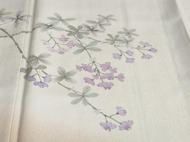 平和屋着物●訪問着 手描き 枝花文 暈し染め 正絹 逸品 未使用 DABF1506ud