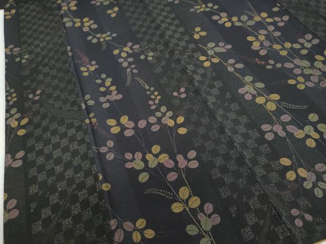 平和屋着物●小紋 枝葉文 洗える着物 DABF1519ud