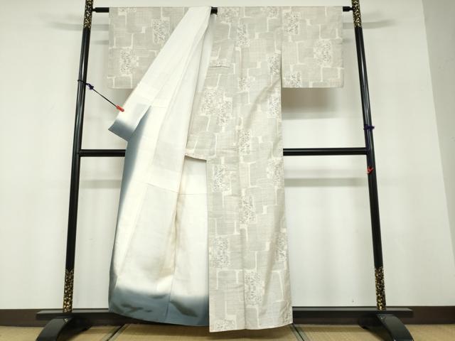 平和屋着物●本場大島紬 9マルキ 変わり格子草花文 証紙付き 丸峯絹織物謹製 正絹 逸品 未使用 DABF1530ud