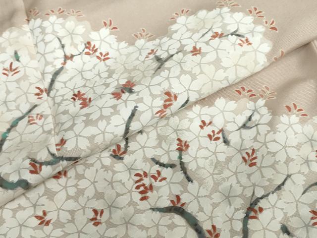 平和屋着物●訪問着 刺繍 枝桜文 正絹 逸品 DABF1540ud