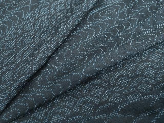 平和屋着物●上質な紬 100亀甲 流水文 正絹 逸品 DABF1542ud