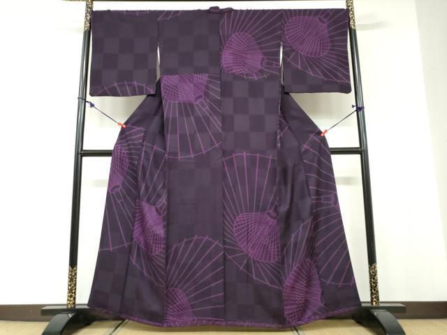 平和屋着物●上質な小紋 番傘 正絹 逸品 DABF1544ud