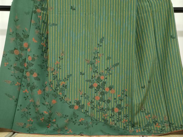 平和屋着物●訪問着 花蝶文 正絹 逸品 DABF1546ud