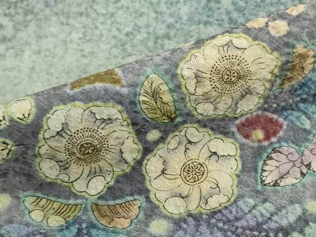 平和屋着物●訪問着 絞り 辻が花 暈し染め 金通し地 正絹 逸品 DABF1548ud