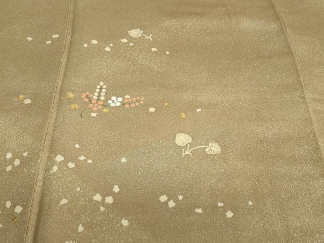 平和屋着物●訪問着 刺繍 箔散らし草花文 金糸 正絹 逸品 DABF1552ud