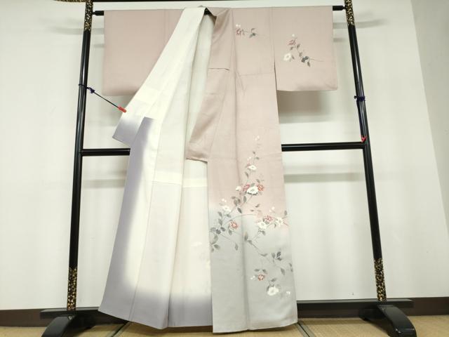 平和屋着物●訪問着 友禅 作家物 枝花文 暈し染め 正絹 逸品 DABF1553ud
