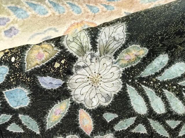 平和屋着物●訪問着 作家物 絞り 辻が花 金彩 金通し地 反端付き 正絹 逸品 DABF1577ud