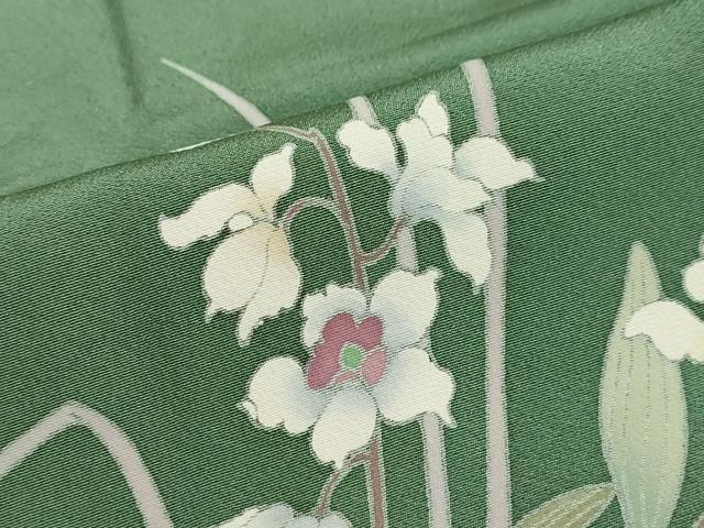 平和屋着物●訪問着 友禅 作家物 草花文 正絹 逸品 DABF1580ud