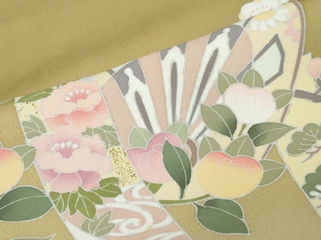 平和屋着物●訪問着 駒刺繍 片輪車短冊草花文 暈し染め 正絹 逸品 DABF1581ud