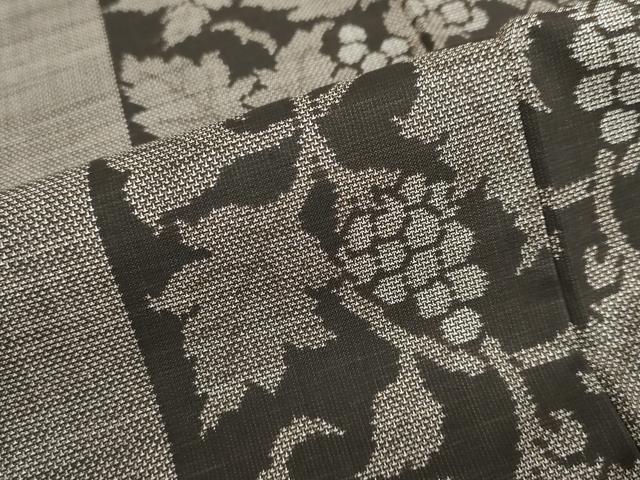 平和屋着物●本場大島紬 9マルキ 葡萄蔦の葉文 正絹 逸品 DABF1583ud