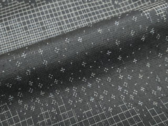 平和屋着物●訪問着 紬地 霞文 黒地 正絹 逸品 DABF1585ud